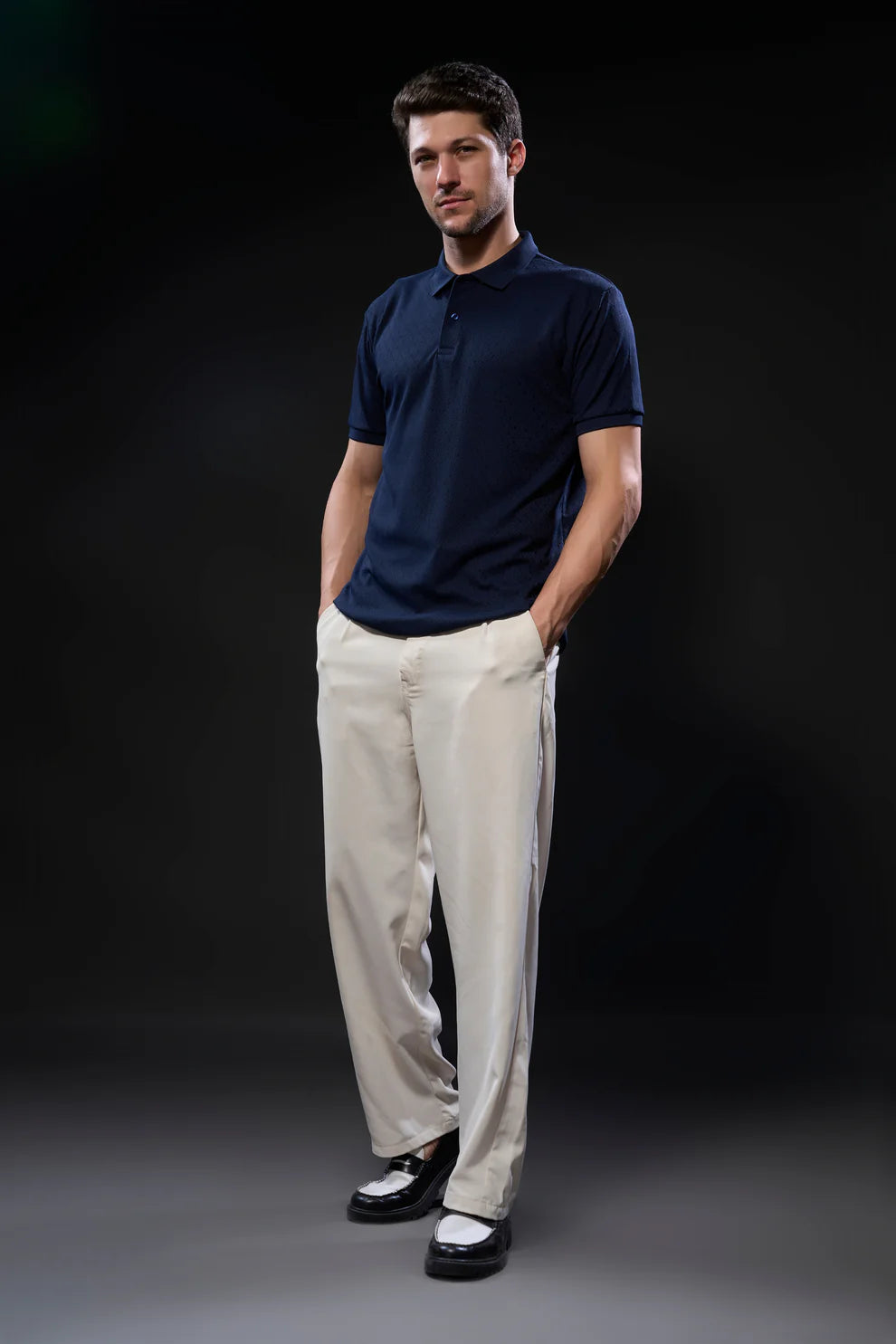 Navy - Structure Knit Smart Tech Polo