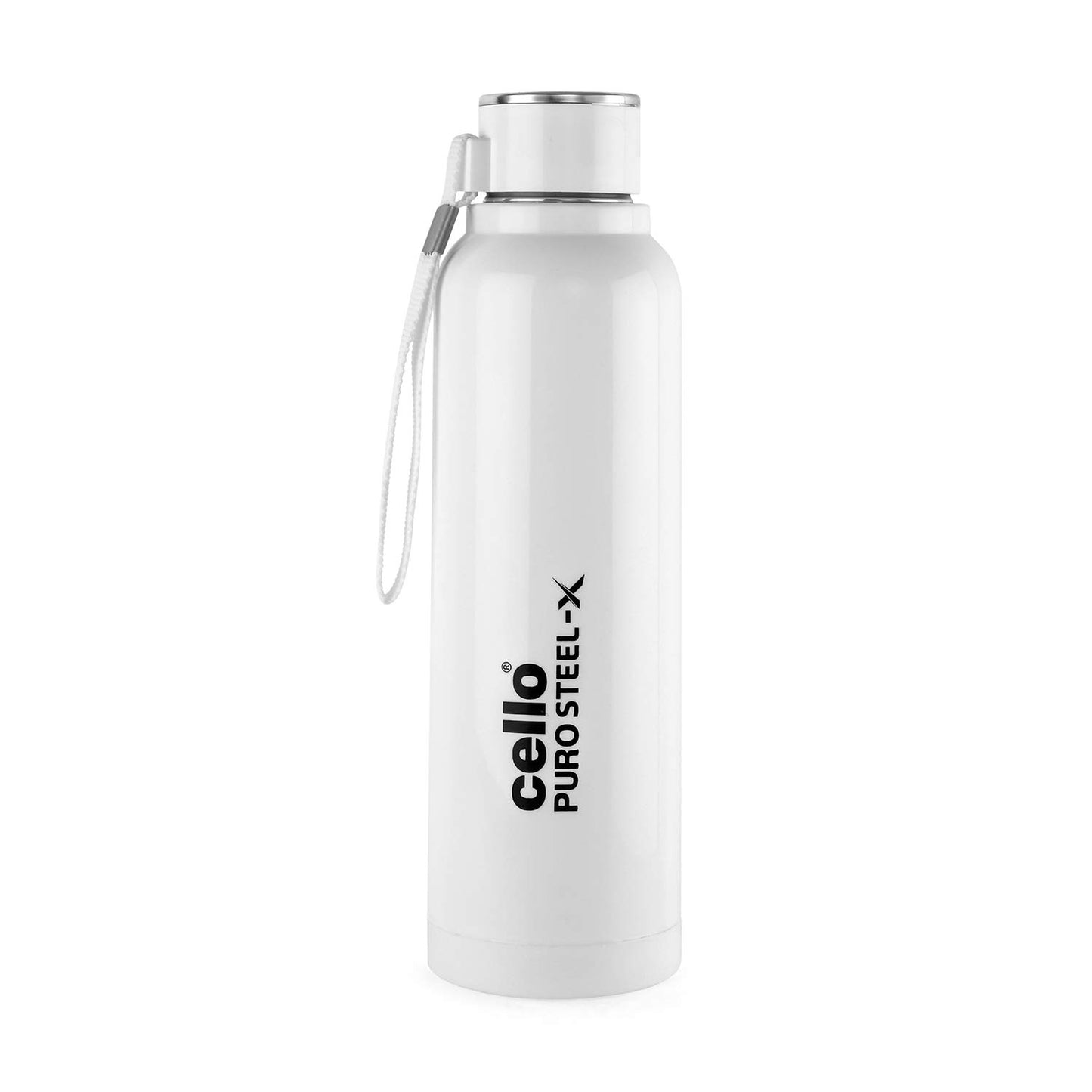 CELLO Puro Steel-X Benz 900 | Leak Proof| Wide Mouth & Easy to Open | Insulated Inner Steel Water Bottle | 650ml | Peach
