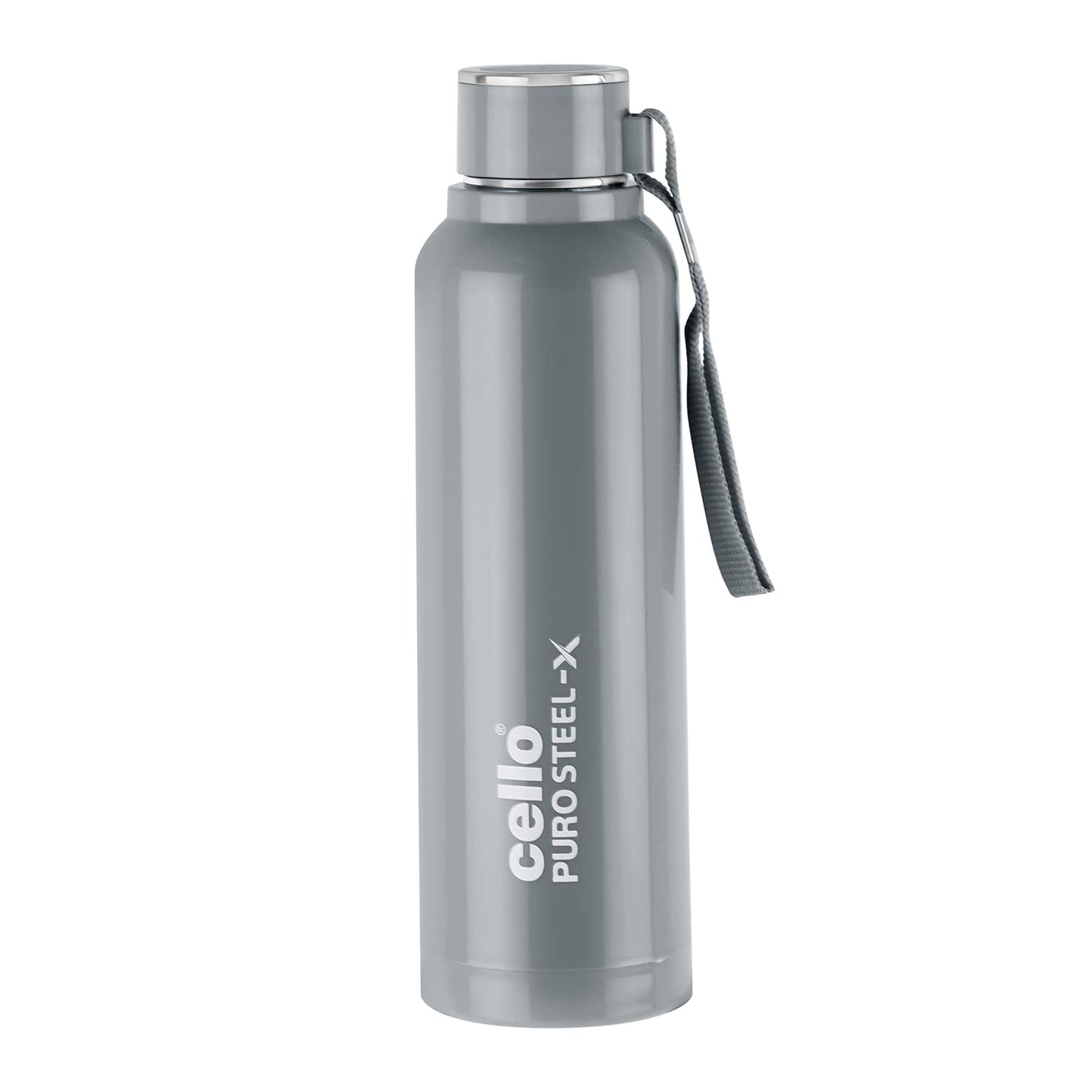 CELLO Puro Steel-X Benz 900 | Leak Proof| Wide Mouth & Easy to Open | Insulated Inner Steel Water Bottle | 650ml | Peach