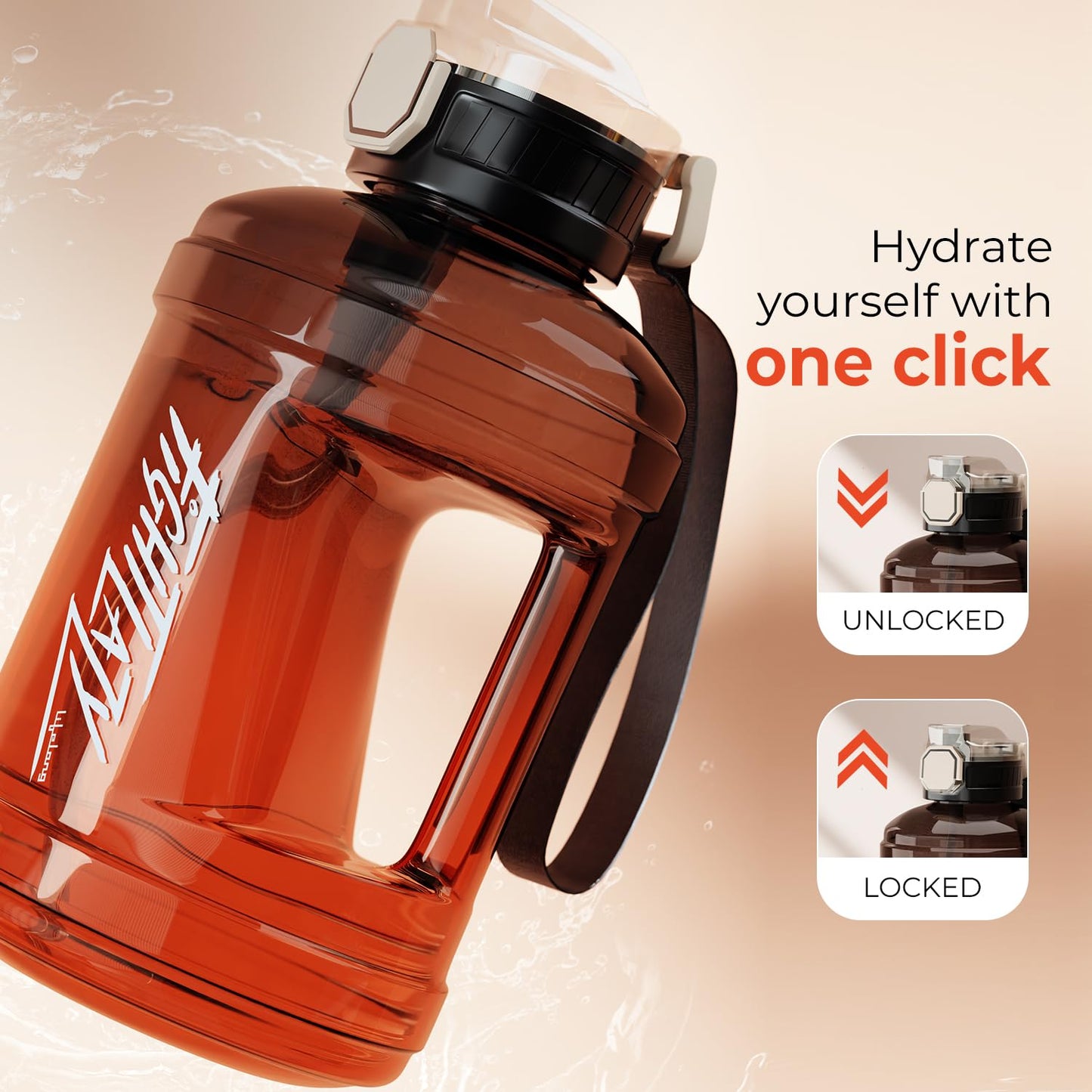Lifelong Gallon Water Bottle 1.6Litre for Gym, Sports & Home | Gallon Bottles for Men & Women | Gym Water Bottle for Men, Women, Boys & Girls | Gym Bottle (Plastic, Purple)