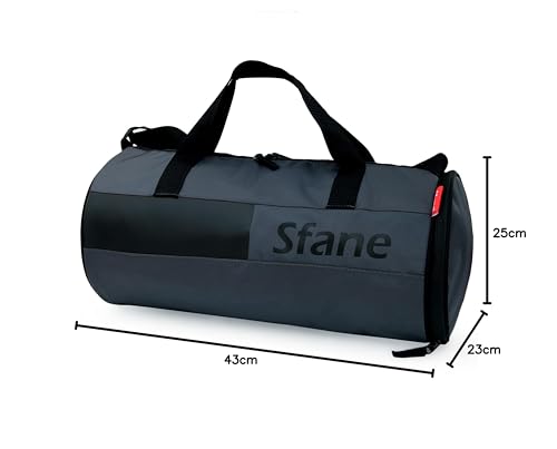 Sfane Polyester 23cms Duffle/Shoulder/Gym Bag for Men & Women with Separate Shoe Compartment (Grey)