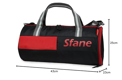 Sfane Polyester 23cms Duffle/Shoulder/Gym Bag for Men & Women with Separate Shoe Compartment (Grey)