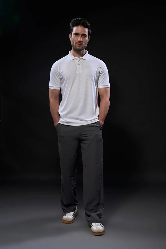 White - Structure Knit Smart Tech Polo