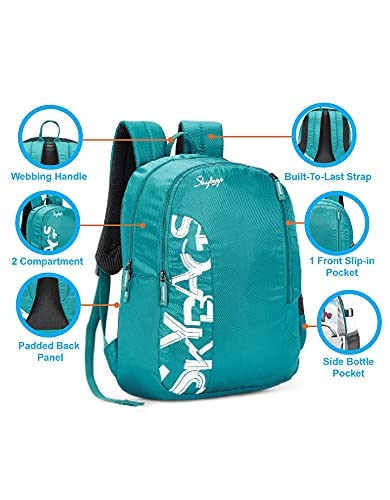 Skybags Casual Backpack 28L, 2 Main Compartments, Bottle Pocket, Front Pocket, Padded Shoulder Strap