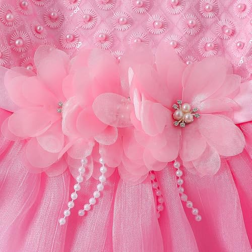 Pink Girls Knee Length Party Dresses