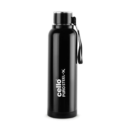 CELLO Puro Steel-X Benz 900 | Leak Proof| Wide Mouth & Easy to Open | Insulated Inner Steel Water Bottle | 650ml | Peach