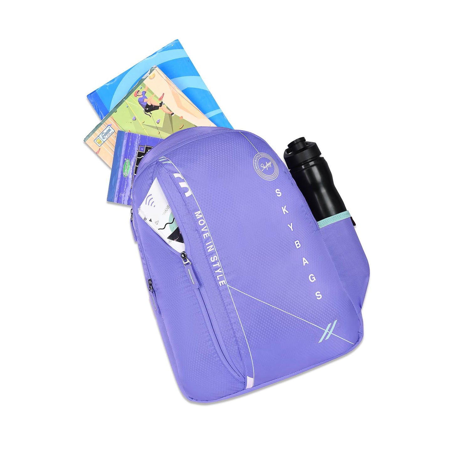 Skybags Casual Backpack 28L, 2 Main Compartments, Bottle Pocket, Front Pocket, Padded Shoulder Strap