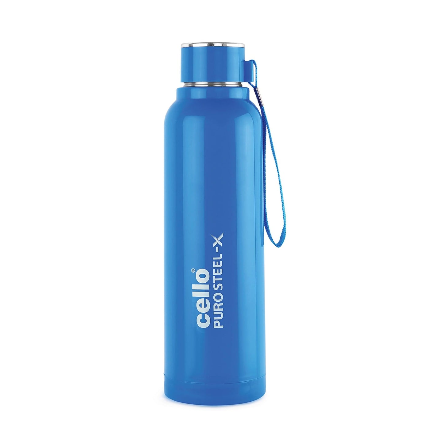 CELLO Puro Steel-X Benz 900 | Leak Proof| Wide Mouth & Easy to Open | Insulated Inner Steel Water Bottle | 650ml | Peach