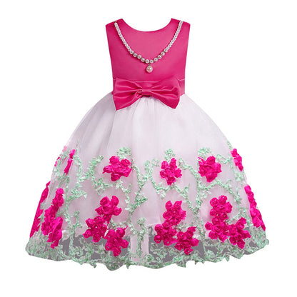 Girls Designer Polyester Sleeveless Solid Party Dress in Multi Color
