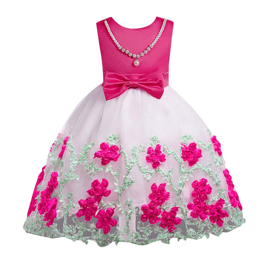 Girls Designer Polyester Sleeveless Solid Party Dress in Multi Color
