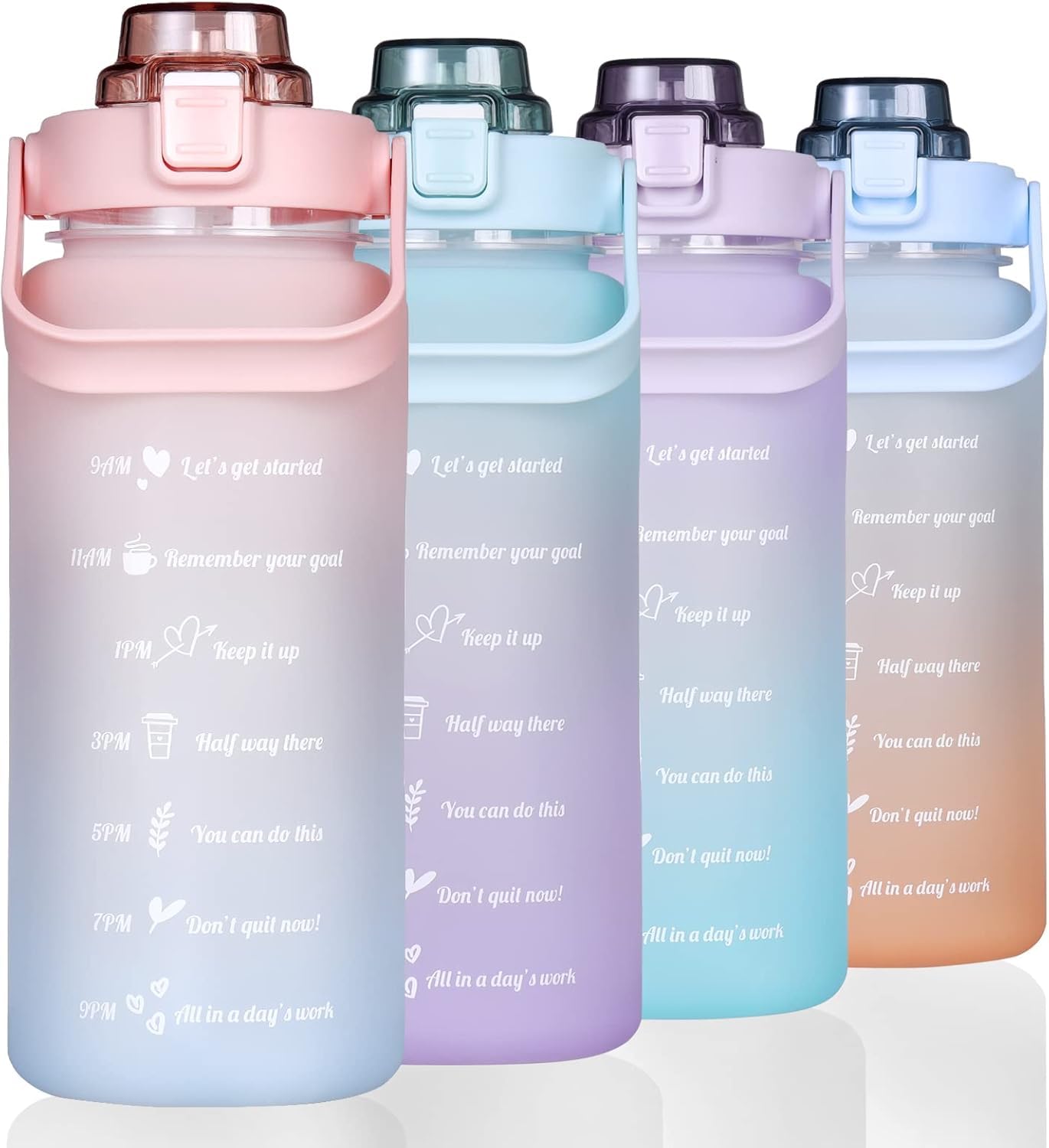 TEKCOOL Water Bottle For Office, Gym, Travel, Sports Leakproof 2 Liter Bottle With BPA-Free Plastic Included Silicone Pipe (Blue Orange)