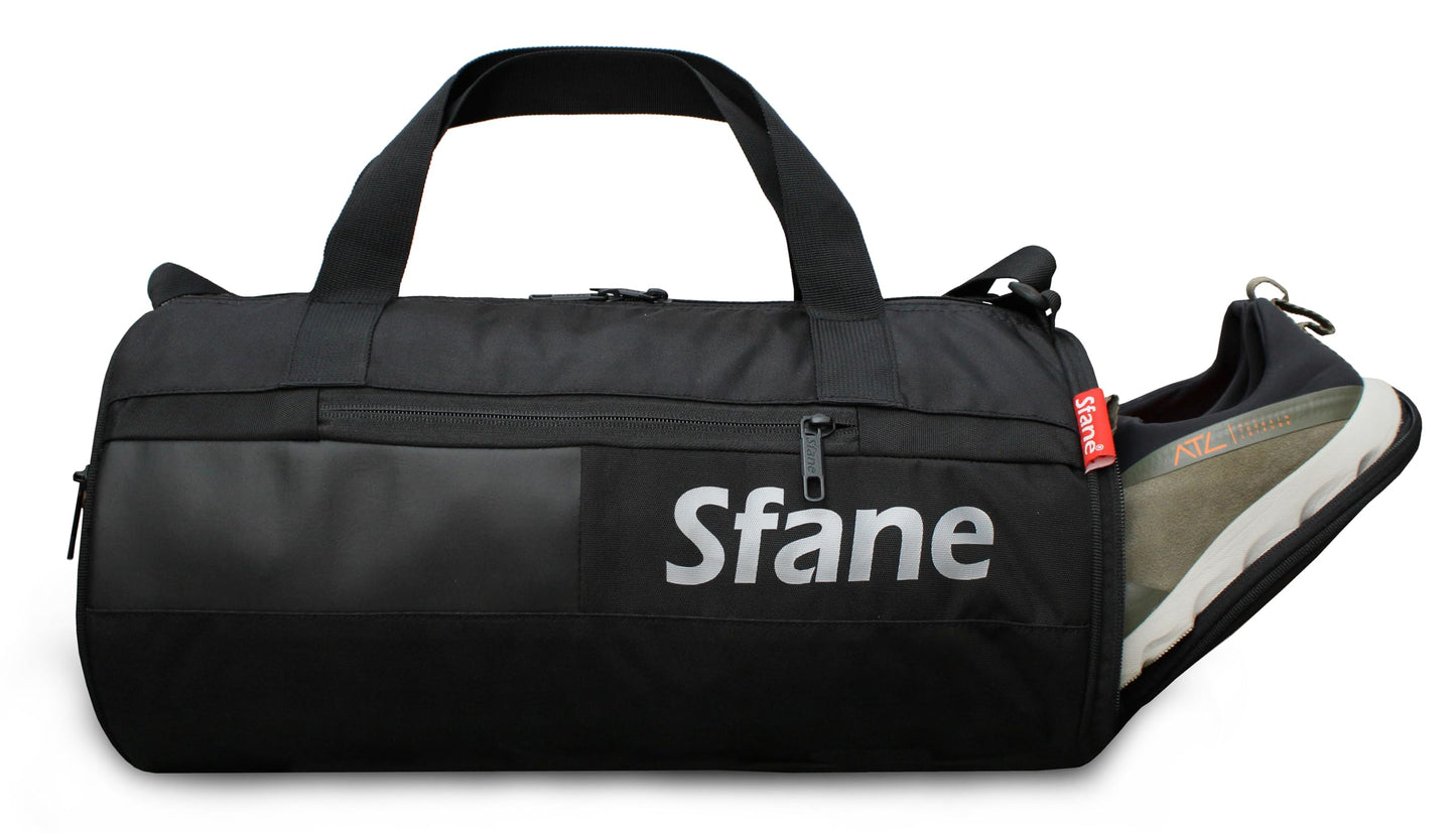 Sfane Polyester 23cms Duffle/Shoulder/Gym Bag for Men & Women with Separate Shoe Compartment (Grey)