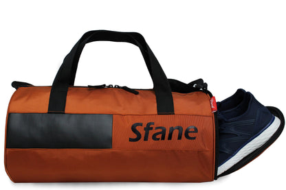 Sfane Polyester 23cms Duffle/Shoulder/Gym Bag for Men & Women with Separate Shoe Compartment (Grey)