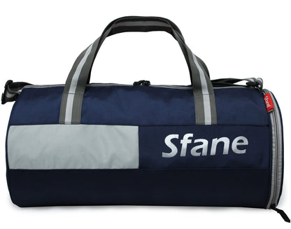 Sfane Polyester 23cms Duffle/Shoulder/Gym Bag for Men & Women with Separate Shoe Compartment (Grey)
