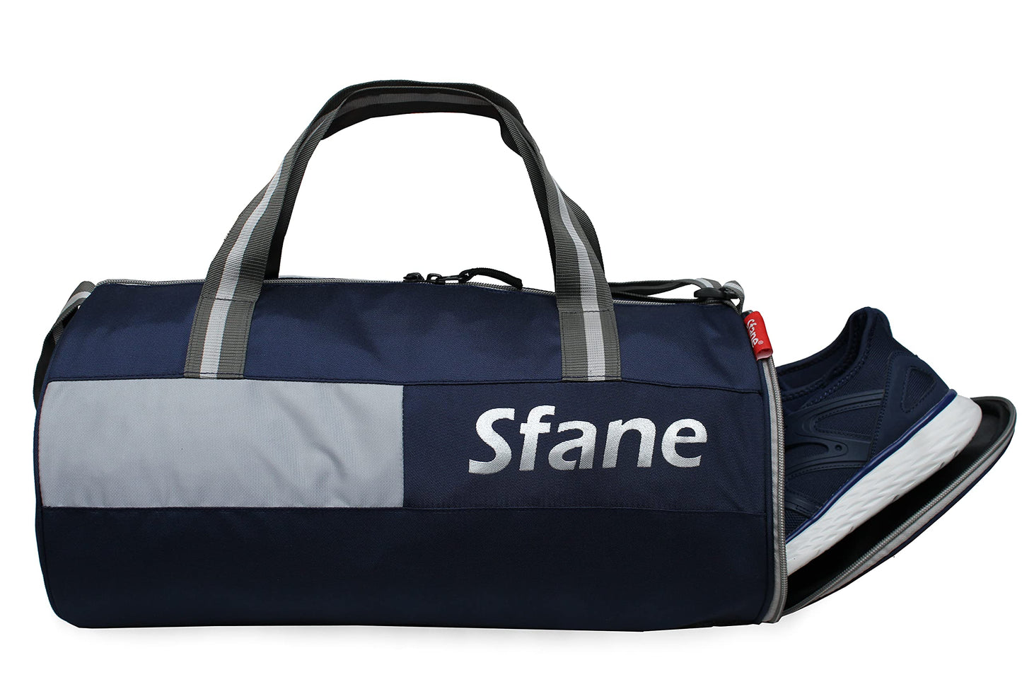 Sfane Polyester 23cms Duffle/Shoulder/Gym Bag for Men & Women with Separate Shoe Compartment (Grey)