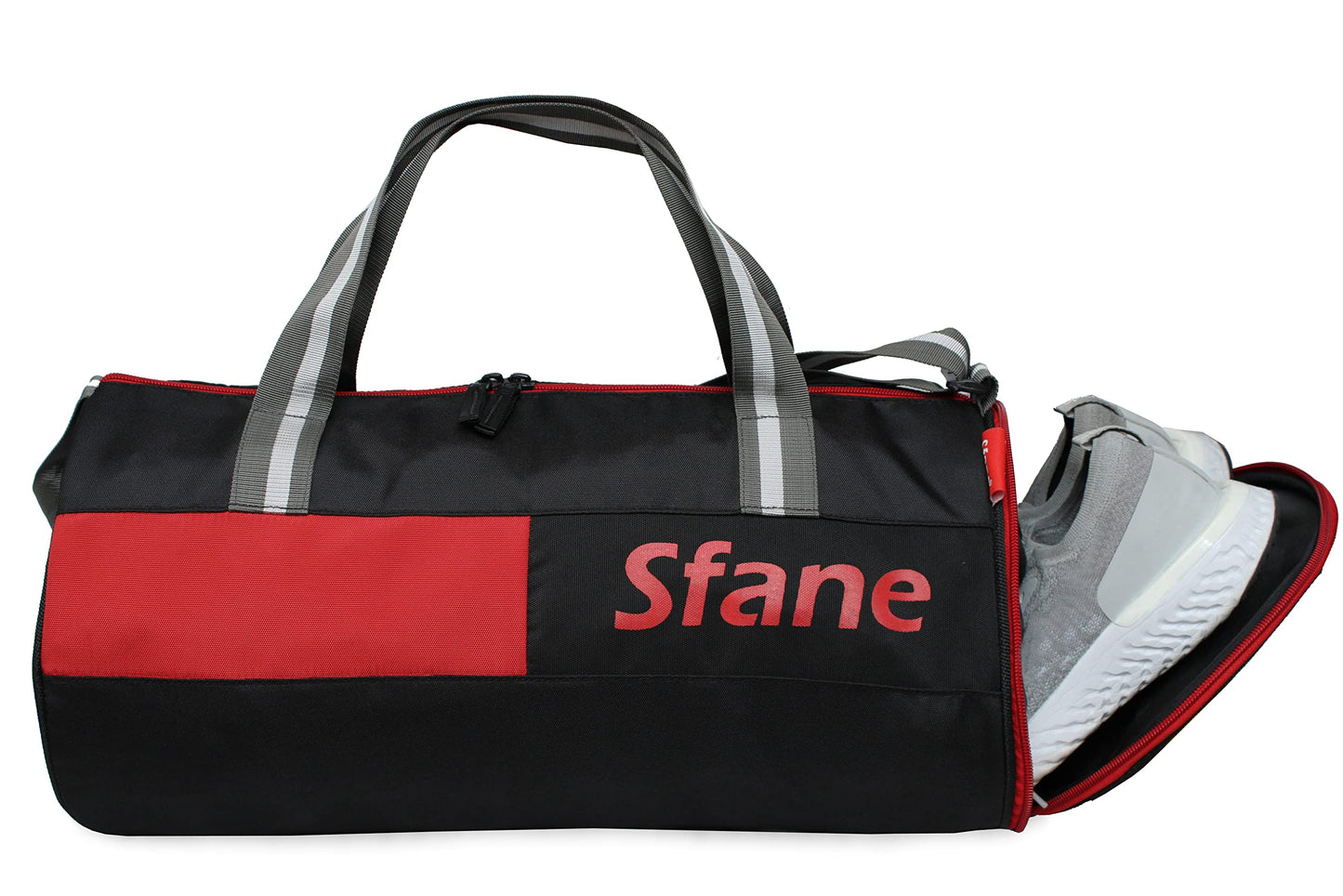 Sfane Polyester 23cms Duffle/Shoulder/Gym Bag for Men & Women with Separate Shoe Compartment (Grey)