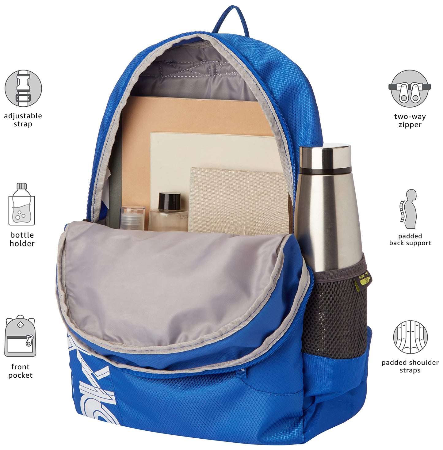 Skybags Casual Backpack 28L, 2 Main Compartments, Bottle Pocket, Front Pocket, Padded Shoulder Strap