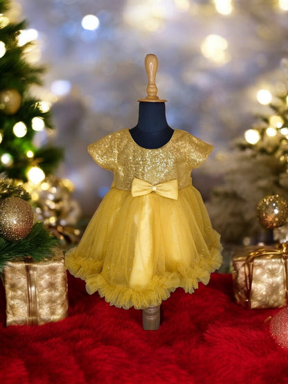 Gold Sequence bow dress