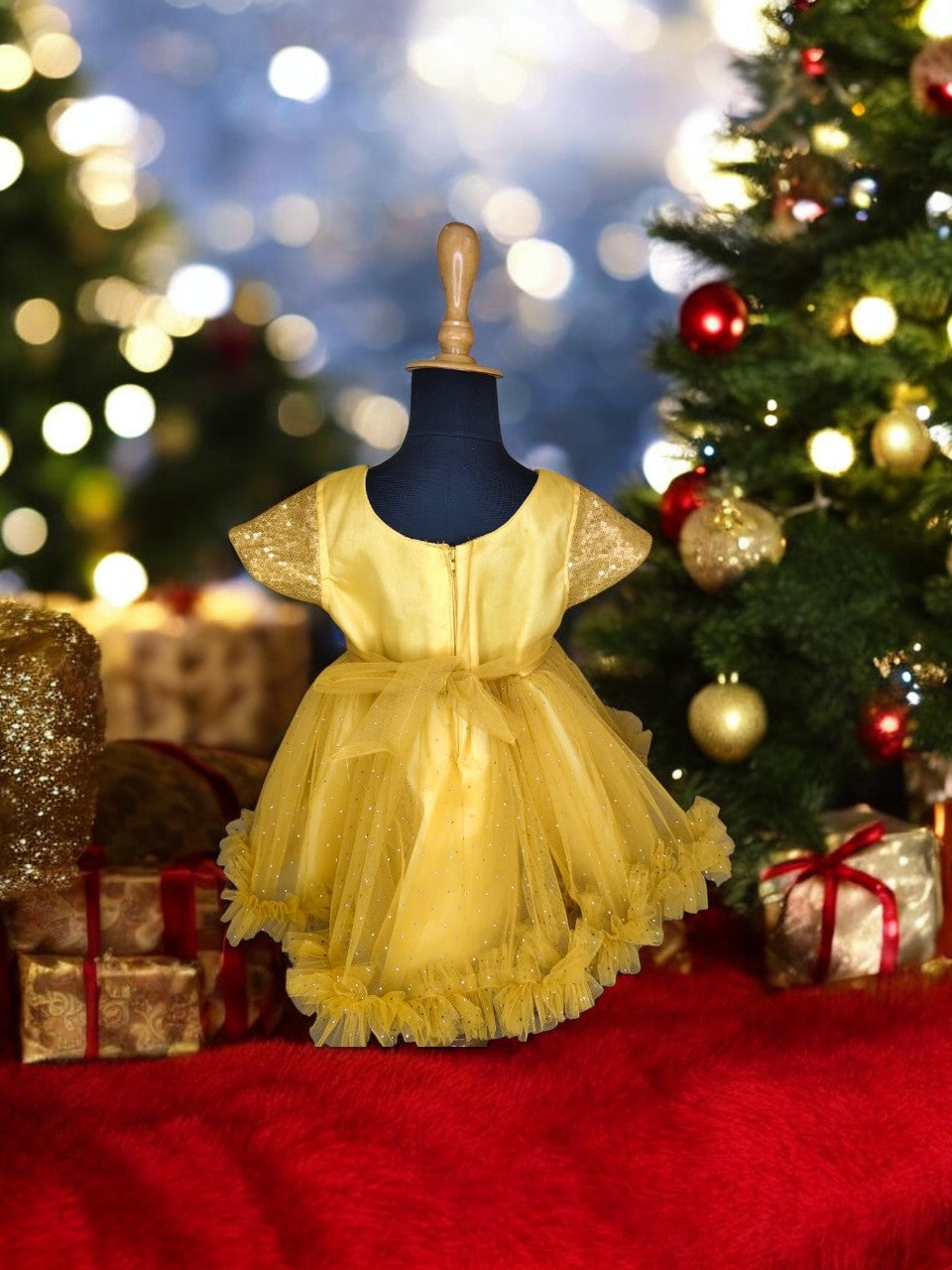 Gold Sequence bow dress